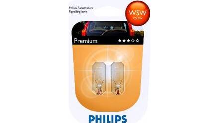 Jeu de 2 ampoules W5W Premium PHILIPS 12961 B2