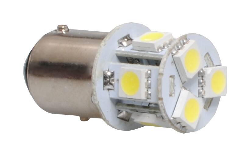 LED bulbs x 2 - p21/5 bay15d 8LED smd5050 white 12V 0.85W