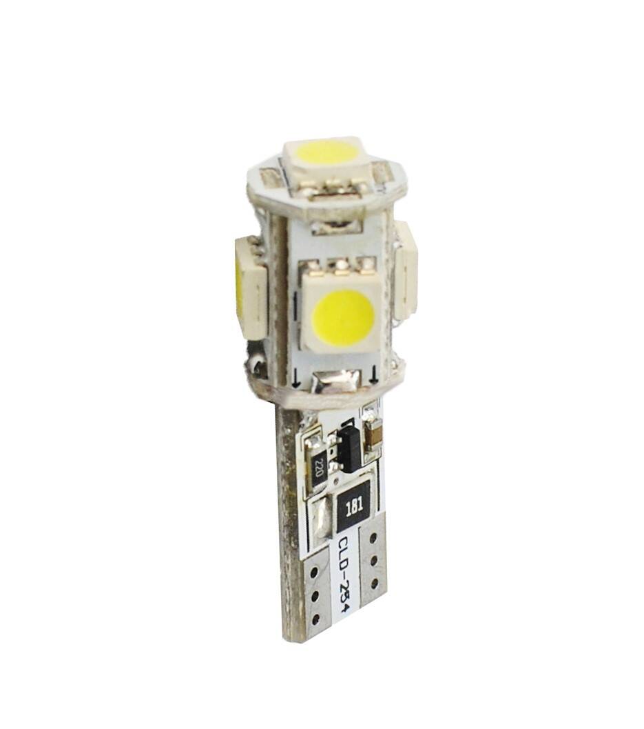 LED bulbs x 2 - t10 W5W 5LED smd3528 canbus white 12V 2.20W