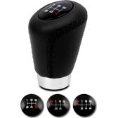 Pomo de cambio de marchas de cuero negro con aro de marcha atrás + 3 botones de cambio de marchas PLANETLINE - PL1008