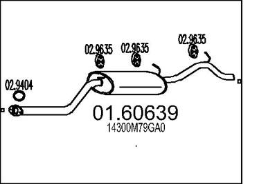 Pot échappement / Silencieux arrière MTS 01.60639