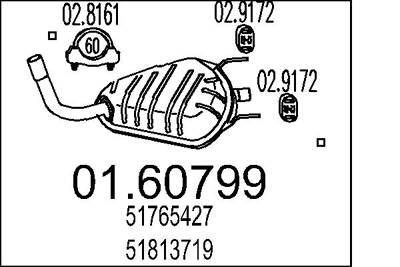 Pot échappement / Silencieux arrière MTS 01.60799