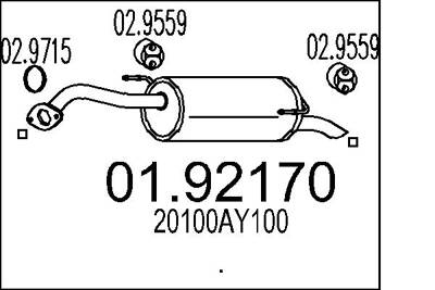 Pot échappement / Silencieux arrière MTS 01.92170