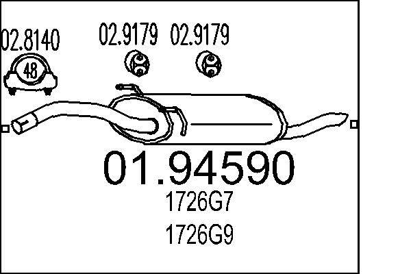 Pot échappement / Silencieux arrière MTS 01.94590