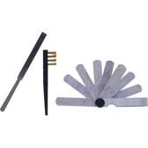 Spark plug kit: brush/file/10 shims from 0.1 to 0.9mm PRECISION - 300204