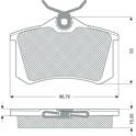 Rear brake pad set (4 pcs) PROCODIS - PF1078