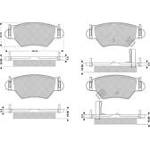 Rear brake pad set (4 pcs) PROCODIS - PF1214
