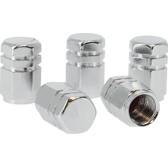 Set van 5 zilveren zeshoekige ventieldopjes Race Sport - 4006900