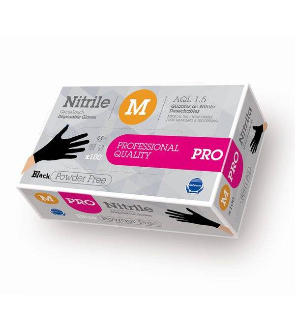 Nitrile glove x100 - PRO black - 5g - M