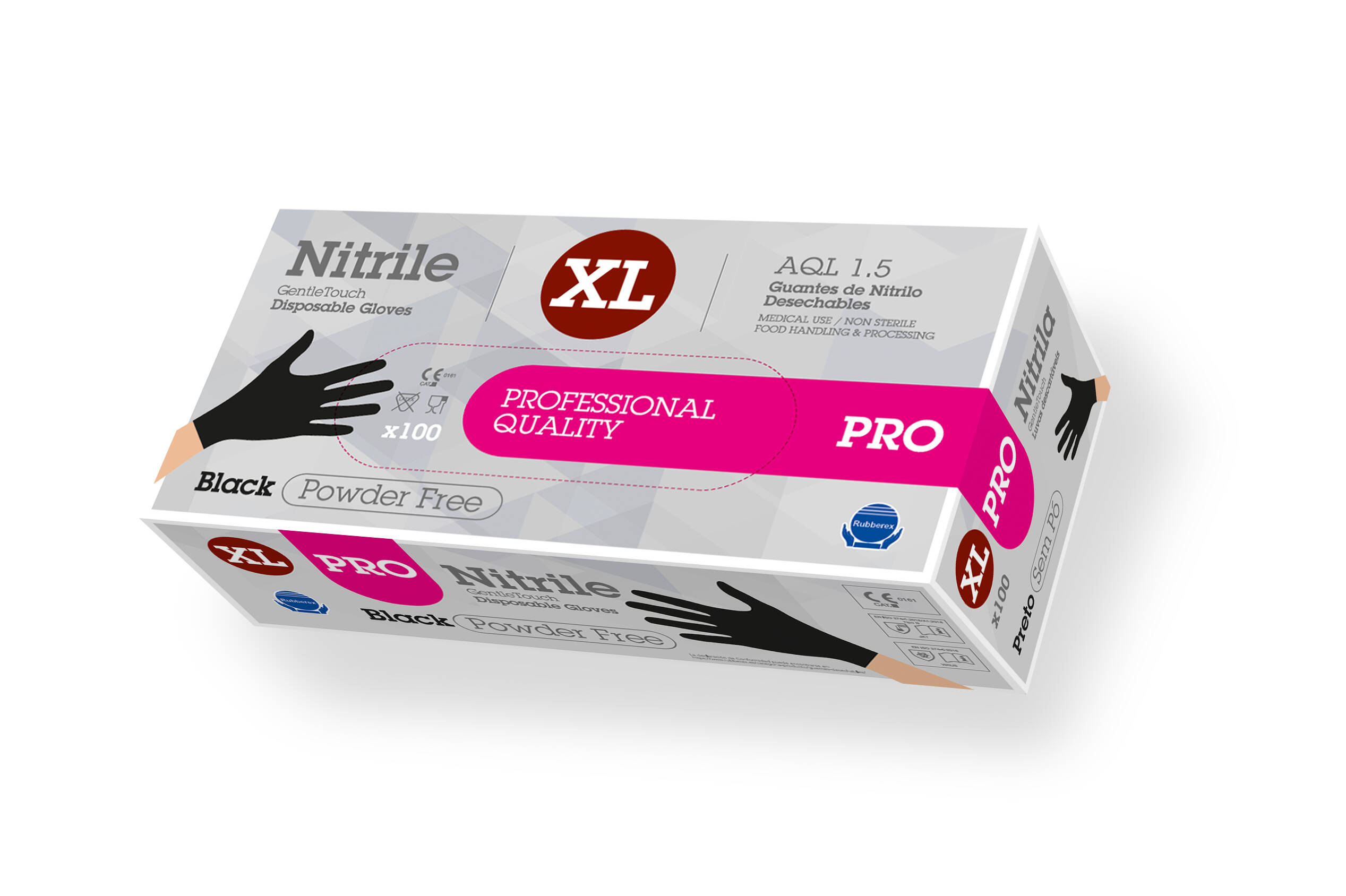 Nitrile glove x100 - PRO black - 5g - XL