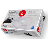 Nitril handschoen x100 - Touch zwart - 3,5g - L RUBBEREX - 0646
