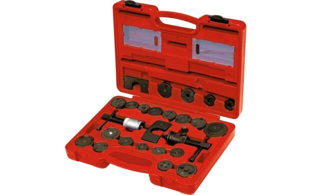 Brake caliper piston rewind tool with 21 adapters