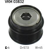 Belt Pulley, alternator SKF - VKM 03832