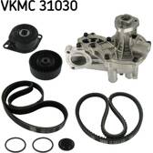 Bomba de água + Jogo de correias trapezoidais estriadas SKF - VKMC 31030