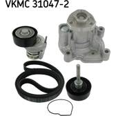 Bomba de água + Jogo de correias trapezoidais estriadas SKF - VKMC 31047-2
