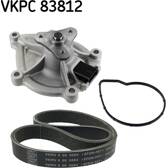 Bomba de água + Jogo de correias trapezoidais estriadas SKF - VKMC 33843