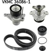 Bomba de agua + kit de correa poli V SKF - VKMC 36086-1