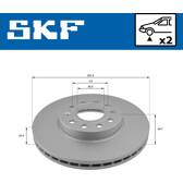 Jeu de 2 disques de frein SKF - VKBD 80005 V2