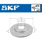 Jeu de 2 disques de frein SKF - VKBD 80092 V2