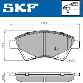 Jeu de plaquettes de frein avant SKF - VKBP 80163