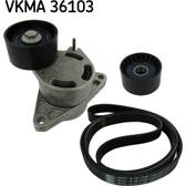 Juego de correas trapeciales poli V SKF - VKMA 36103