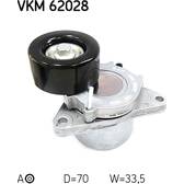 Polea tensora, correa poli V SKF - VKM 62028