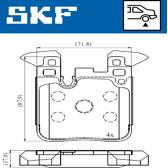 Rear brake pad set SKF - VKBP 90554