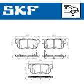 Rear brake pad set SKF - VKBP 90576 A