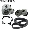 Water Pump + V-Ribbed Belt Kit SKF - VKMC 35035