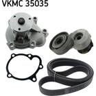 Water Pump + V-Ribbed Belt Kit SKF - VKMC 35035