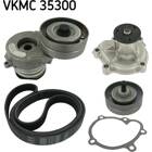 Water Pump + V-Ribbed Belt Kit SKF - VKMC 35300