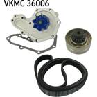 Water Pump + V-Ribbed Belt Kit SKF - VKMC 36006