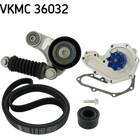 Water Pump + V-Ribbed Belt Kit SKF - VKMC 36032