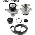 Water Pump + V-Ribbed Belt Kit SKF - VKMC 36084