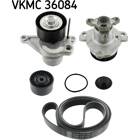 Water Pump + V-Ribbed Belt Kit SKF - VKMC 36084