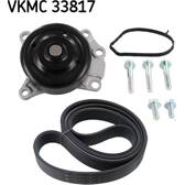 Water Pump + V-Ribbed Belt Set SKF - VKMC 33817