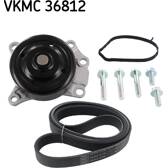 Water Pump + V-Ribbed Belt Set SKF - VKMC 36812