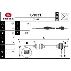 Drive Shaft SNRA C1651 | MISTER-AUTO