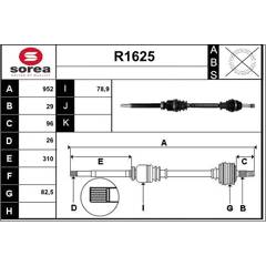 Drive Shafts Snra R1625 Mister Auto