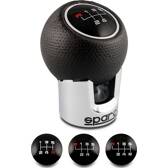 Pommeau cromado couro negro SPARCO liseret prata SPARCO - 931701