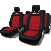 Conjunto completo de capas de assento SPARCO pretas/vermelhas, 100% poliéster. SPARCO - SPC1019RS