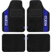 Set aus 4 schwarzen Sparco-Stoffteppichen mit blauer Paspelierung SPARCO - SPF510BL