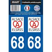 Adhésifs région département 68 - Alsace x2 STICKZIF - SR68-2