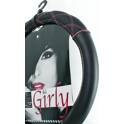Lenkradbezug 3739 cm  Schwarz-Rosa gekreuzt SWISSDRIVE - FVP1215