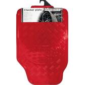 Tappetino in gomma look alluminio - 4 pezzi - Rosso SWISSDRIVE - APA3000