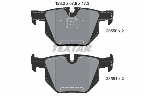 Rear brake pad set