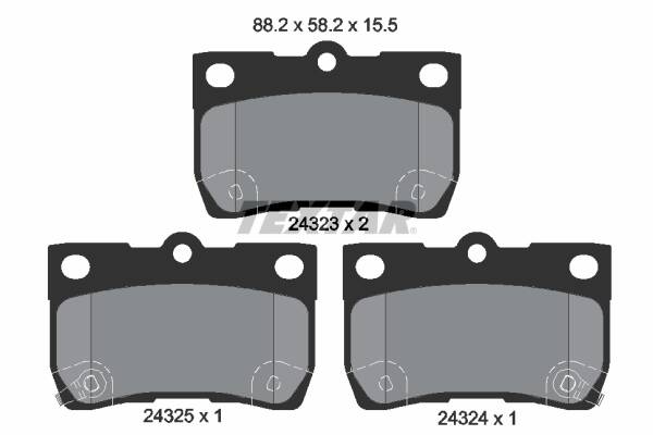 Rear brake pad set