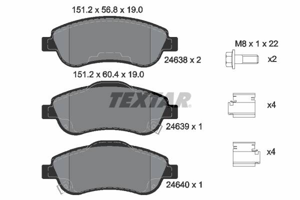 Front brake pad set