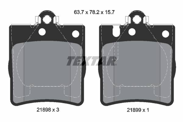 Rear brake pad set