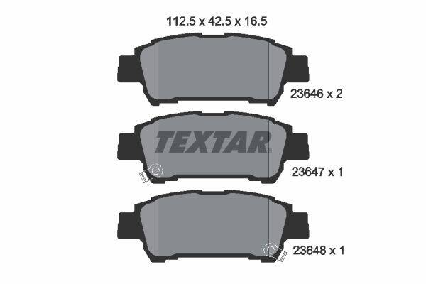 Rear brake pad set